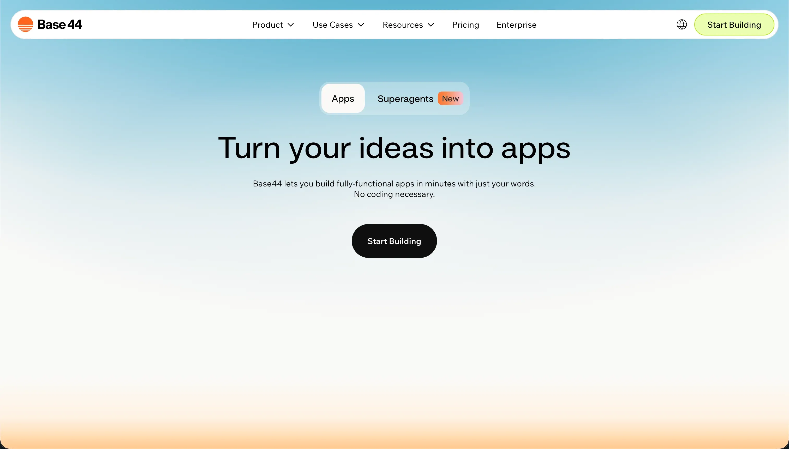 Base44 prompting interface