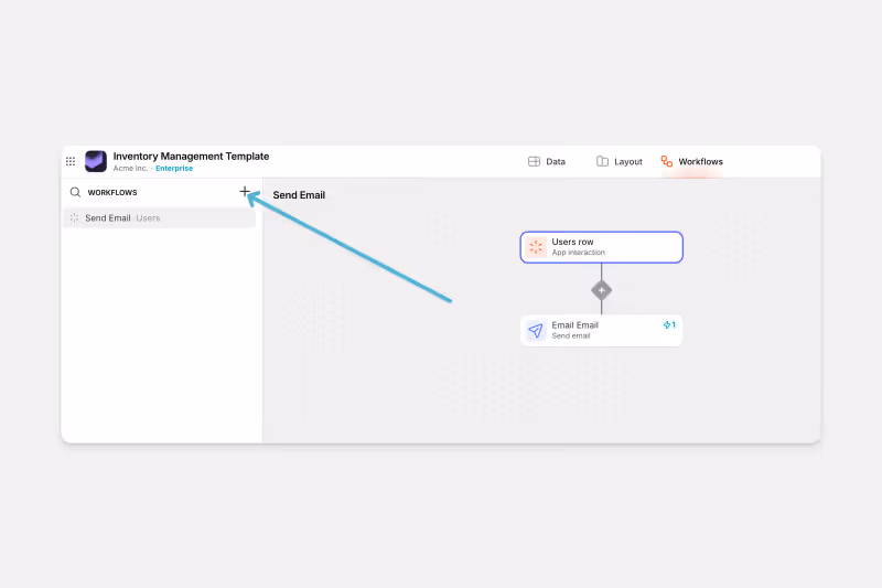 Workflow Editor creating a new action