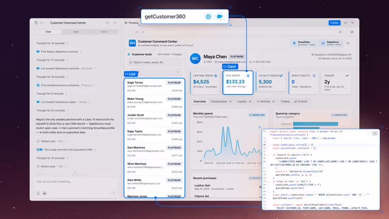 Retool press kit app visual showing editing an app